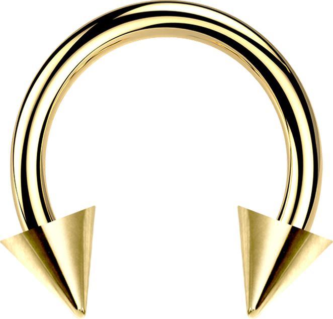 Produktbild Star Piercing Circular Barbell vergoldet mit zwei Cones (ohne Messing, Chirurgenstahl 316L)