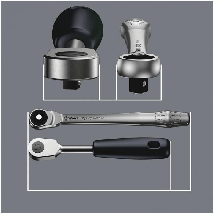 Actual product image Wera 8100 SB 7 Zyklop Metal Ratchet Set (19 mm, 8 mm, 10 mm, 14 mm, 18 mm, 11 mm, 12 mm, 17 mm, 15 mm, 13 mm, 9 mm, 16 mm)