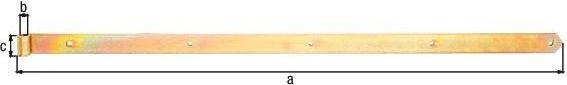 Produktbild GAH Ladenband Länge 1200 x 16 x 45 mm Stärke 5 mm Stahl galv. verz. dickschichtpassiviert Ø 16 mm abg...
