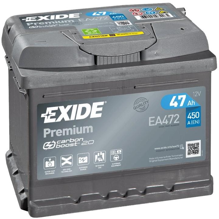 Actual product image Exide Premium Carbon Boost EA472 (12 V, 47 Ah, 450 A)