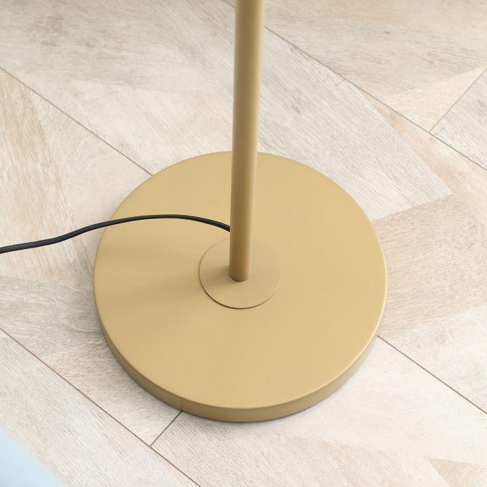 Immagine prodotto Swisshandel24 Stehlampe Wohnzimmer Stehleuchte mit Leinen Lampenschirm, Zugkettenschalter (E27)