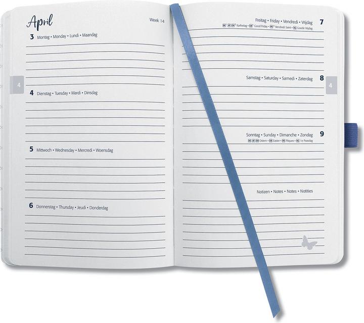 Produktbild Jolie Agenda Flair 2025 J5101 1W/2S indigo blue ML A5 (A5, Deutsch)