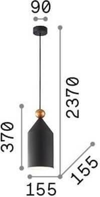 Actual product image Ideal lux TRIADE pendant light E27 ⌀155mm dimmable grey 194684 (E27)