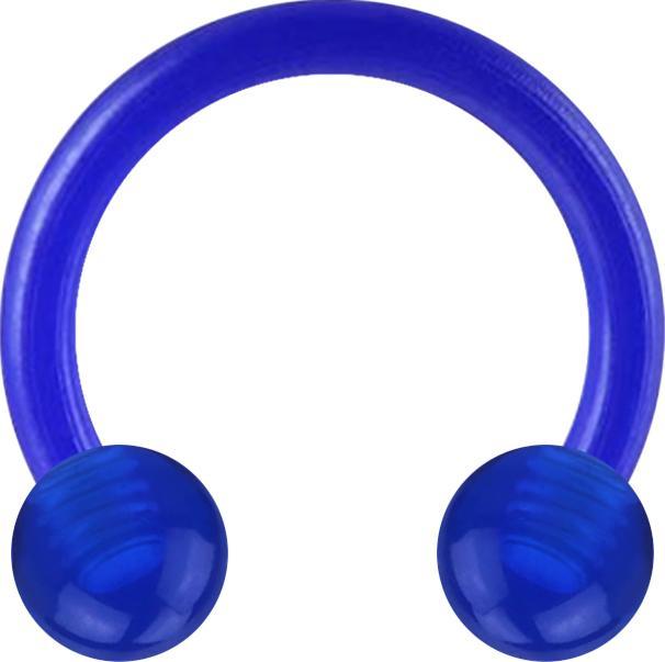 Produktbild Star Piercing Micro Circular Barbell dunkelblau transparent mit zwei Kugeln (Acryl, ohne Messing)