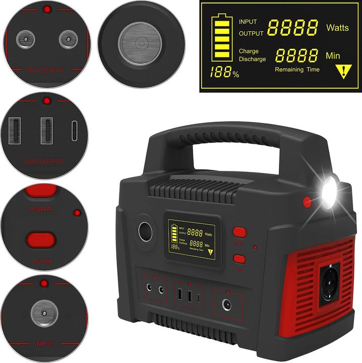 Produktbild Revolt Powerstation & Solar-Generator mit 50-W-Solarpanel, 420 Wh, 600 Watt
