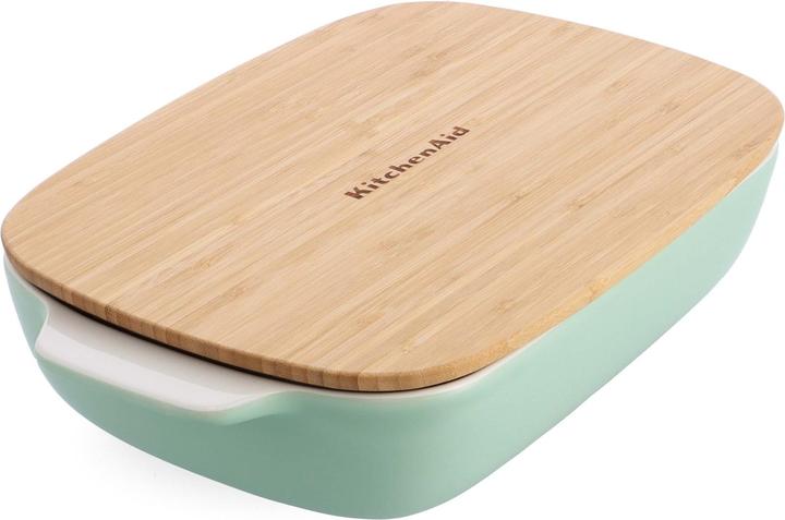 Produktbild KitchenAid Ovenschaal met bamboe deksel - large - pistache groen