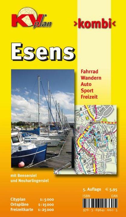Produktbild Esens, KVplan, Radkarte/Freizeitkarte/Stadtplan, 1:25.000 / 1:15.000 / 1:5.000