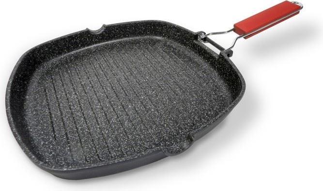 Actual product image Moneta Grill pan 28 x 28 cm Pro Grill with Folding Handle Also for Induction (Grill pan, Aluminium)