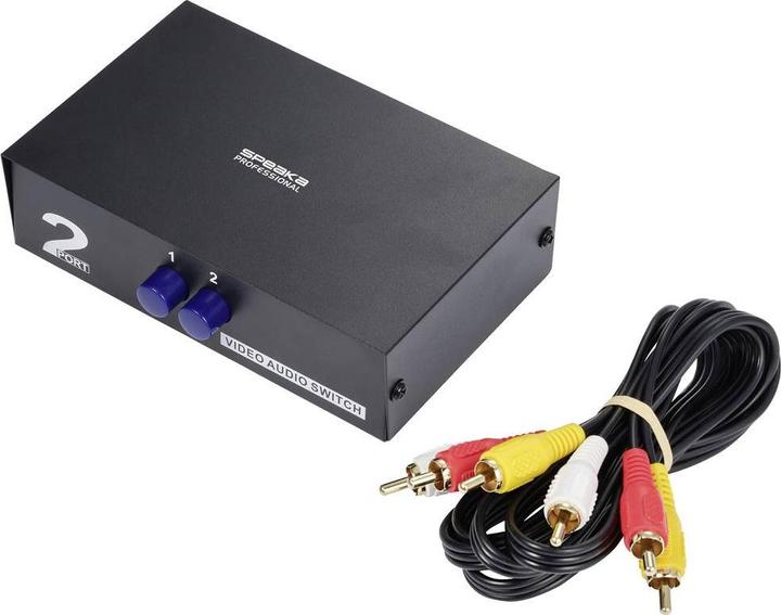 Immagine prodotto SpeaKa Professional SP-11175216 Switch composito a 2 porte con porte audio
