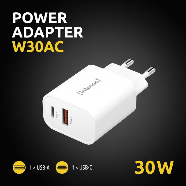 Image du produit Intenso Adaptateur 1x USB-A vers 1x USB-C blanc (30 W)