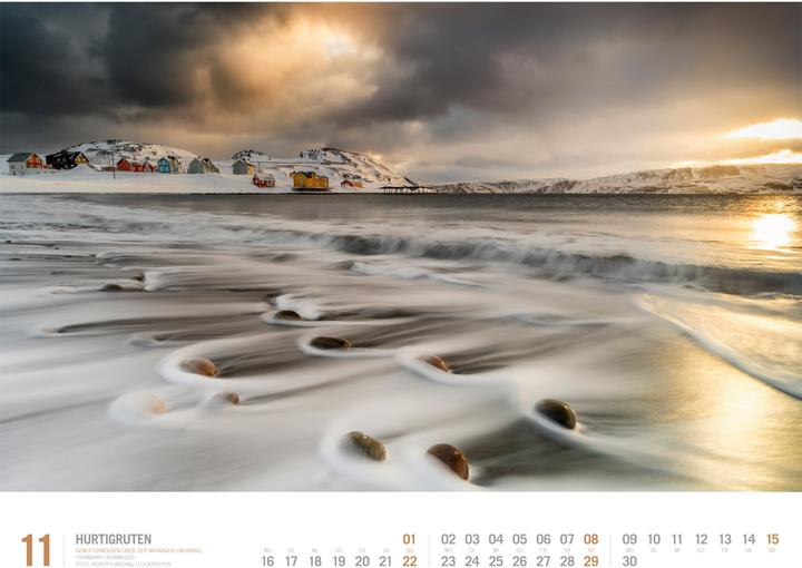 Actual product image Hurtigruten - Unterwegs zwischen Bergen und Kirkenes Kalender 2026 (54 x 42 cm, Hardcover, German)