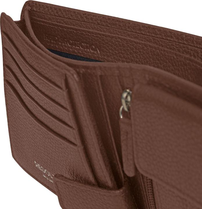 Actual product image Redolz Leather Essentials QF Geldbörse RFID Leder 12 cm ausklappbar mit Reissverschlussfach