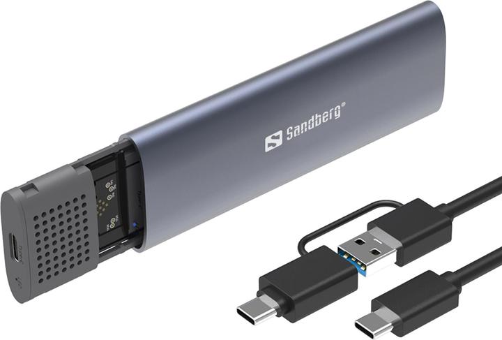 Actual product image Sandberg USB 3.2 Case for M.2+NVMe SSD (M.2, M.2 2230, M.2 2242, M.2 2260, M.2 2280)