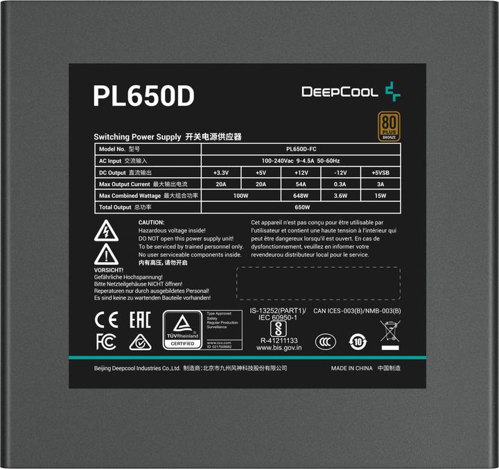 Immagine prodotto Deepcool "650W PL650-D White" (650 W)