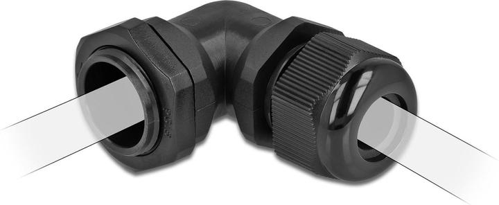 Produktbild Delock Kabelverschraubung 90° gewinkelt PG7 schwarz