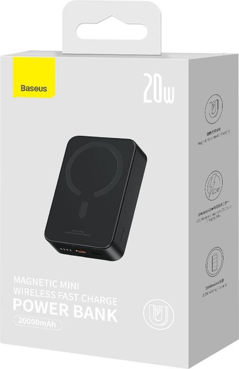 Actual product image Baseus Powerbank Magnetic Mini 20000mAh 20W (black) (20000 mAh, 20 W, 74 Wh)