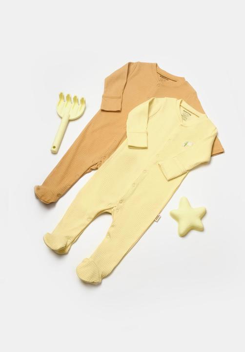 Produktbild BabyCosy Strampler mit Füssen, 2 Pack (68)