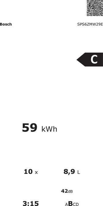 Energie-Label Bosch Hausgeräte SPS6ZMW29E