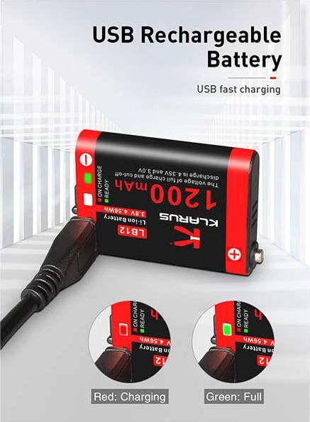 Actual product image Klarus HR1-LB12 Lithium Ionen Akku 1'200mAh (1200 mAh, 720000000 W, 50 Wh)