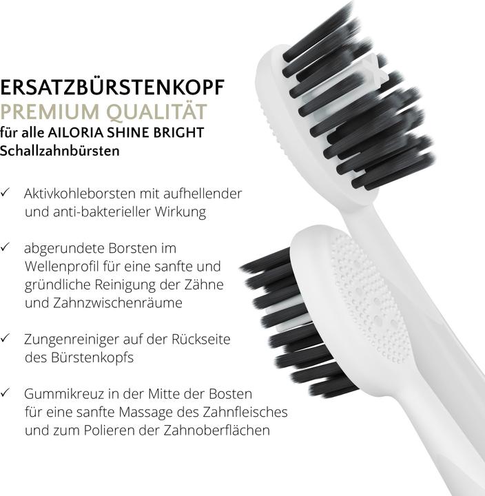 Produktbild Ailoria Zahnbürstenkopf Charcoal 6 Stück (6 x)