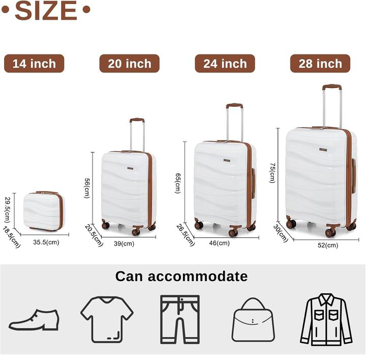 Actual product image Kono Hartschalenkoffer-Set mit Beautycase (4-teilig) (Hand luggage (up to 50 litres), M (50 - 90l), L (90 - 115l))