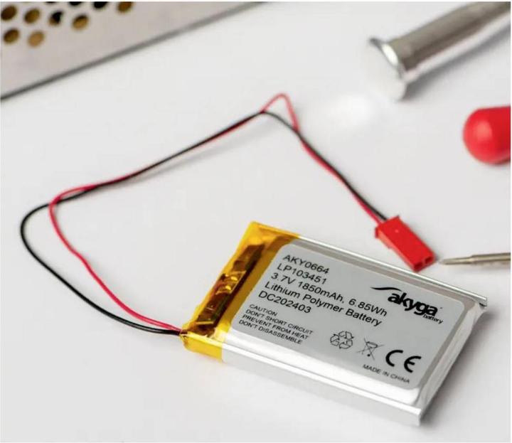 Actual product image Akyga LP103451 Akkupack x Spezial-Akku LiPo 3.7 V 1850 mAh (3.70 V, 1850 mAh)