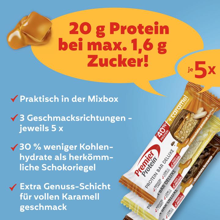 Produktbild Premier Protein Deluxe (Schokolade, Erdnuss, 15 Stk., 750 g)