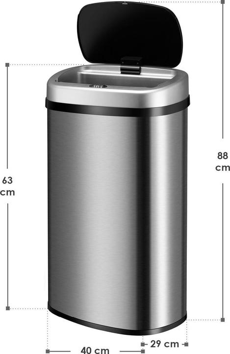 Actual product image Juskys Automatischer Mülleimer mit Sensor (60 l)