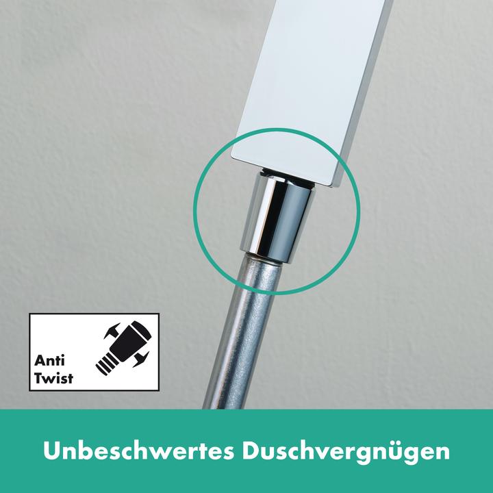 Produktbild hansgrohe Unica Duschstange E Puro, 90 cm mit Easy Slide Duschkopfhalter und Duschschlauch, 24403