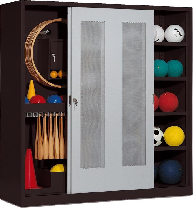 Actual product image C+P Sports equipment locker (HxWxD: 195x190x60 cm, with perforated sliding doors, type 5)