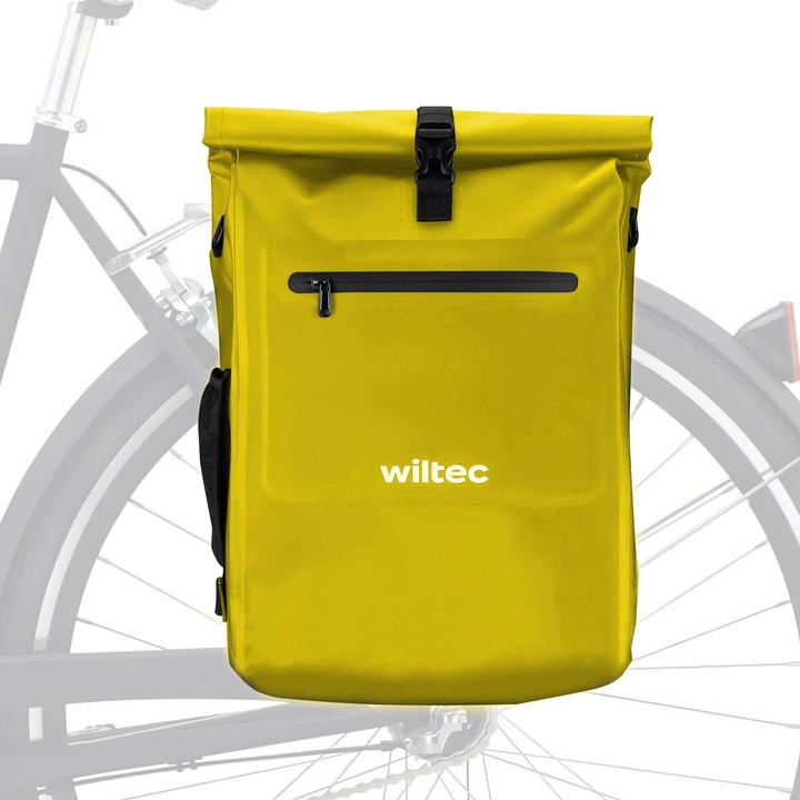 Produktbild Wiltec Gepäckträgertasche gelb 25l Fahrradtasche Rucksack Gepäcktasche (25 l, Gepäckträgertasche)