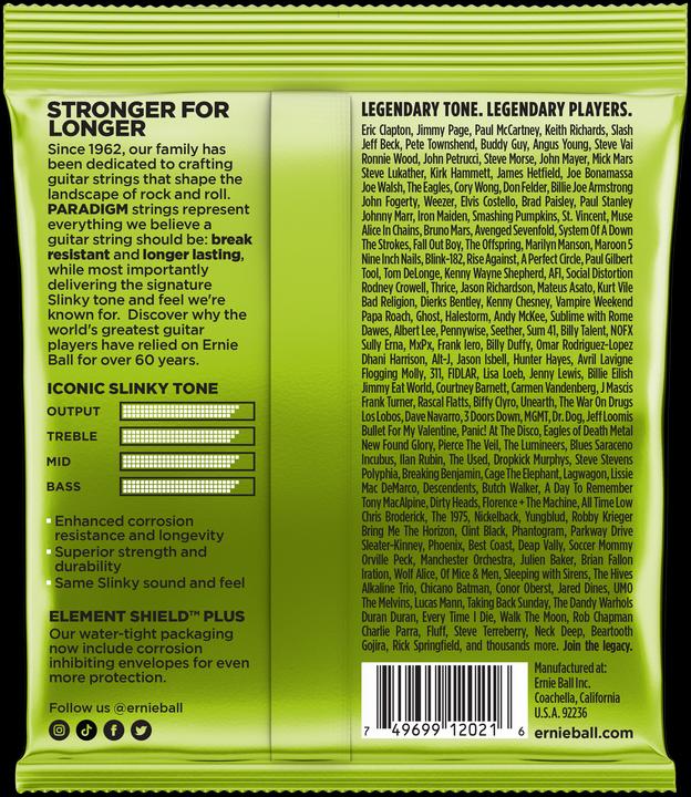 Nährwerte und Zutaten Ernie Ball Slinky Paradigm (6 x, E-Gitarre, 0.05")