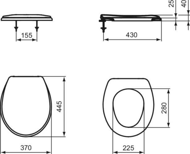 Immagine prodotto Ideal Standard Sedile WC Connect Freedom con cerniera ad asta K7927
