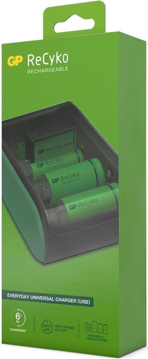 Actual product image GP Batteries ReCyko Universal Charger AA/AAA/C/D/9V Batteries NEW (1 pcs., D, AAA, AA, C, 9V Block, 2100 mAh, Rechargeable battery)