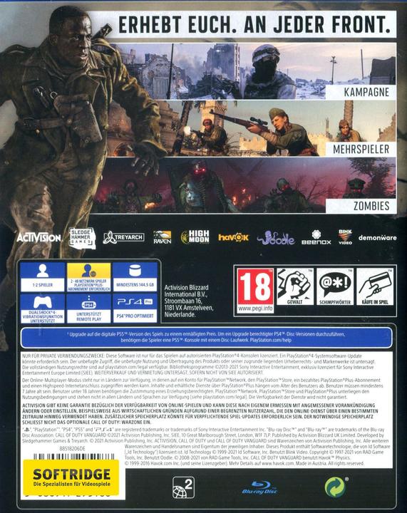 Produktbild Activision Call of Duty: Vanguard (PS4, DE)