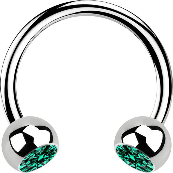Produktbild Star Piercing Micro Circular Barbell silber mit zwei Kugeln Kristall türkis (ohne Messing, Chirurgenstahl 316L)