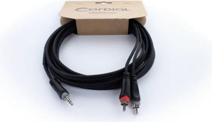 Image du produit Cordial 14857 Klinke / Cinch Audio Y-Adapter (1x Klinkenstecker 3.5 mm - 2x Cinc (5 m, 2,5 mm, RCA)