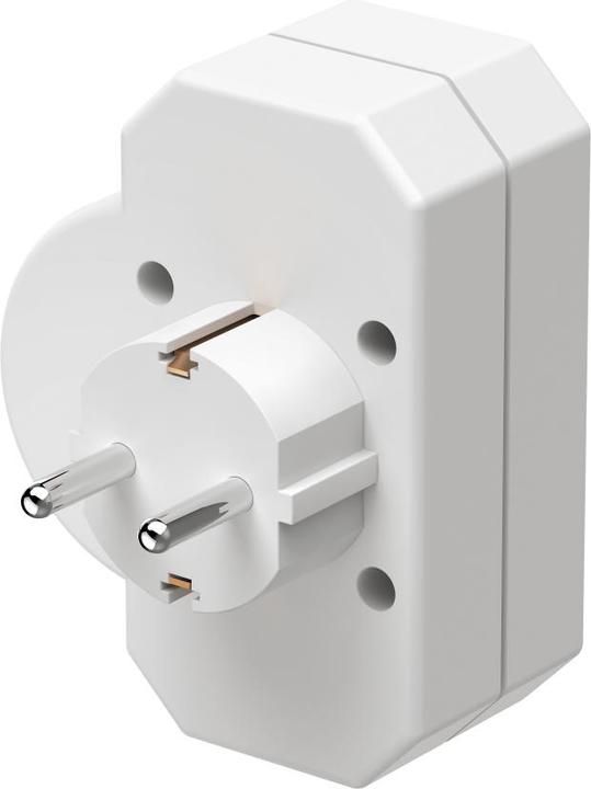 Produktbild Hama Steckdosenadapter 3-fach, 1x Schutzkontakt, 2x Euro, Schalter, Weiss (CEE 7/3, 3 x)