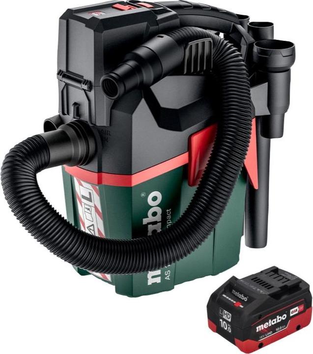 Actual product image Metabo AS 18 L PC Compact Akku Sauger 18 V 6 l IPX4 Staubklasse L Nass und Trocken + 1x Akku 10,0 (Wet dry vacuum cleaner)