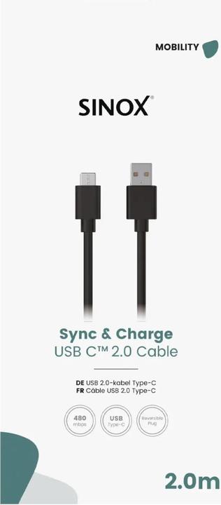 Image du produit Sinox USB A - USB C (2 m, USB 2.0, 10 W)