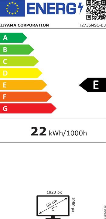 Etichetta energetica iiyama ProLite T2735MSC-B3 (1920 x 1080 pixel, 27")