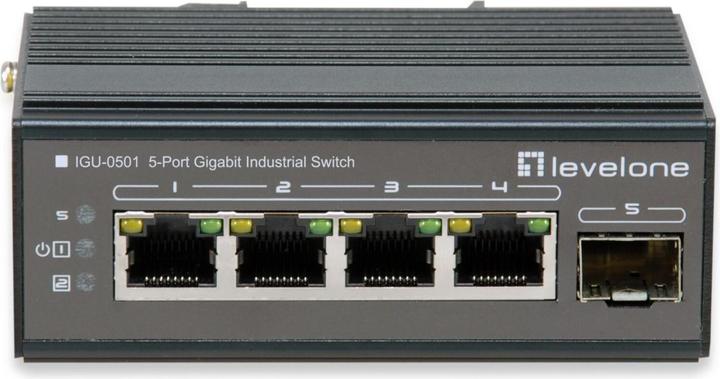Image du produit LevelOne Switch 5Port Gigabit PoE DIN-Rail,-30°C to 65°C (4 Ports)