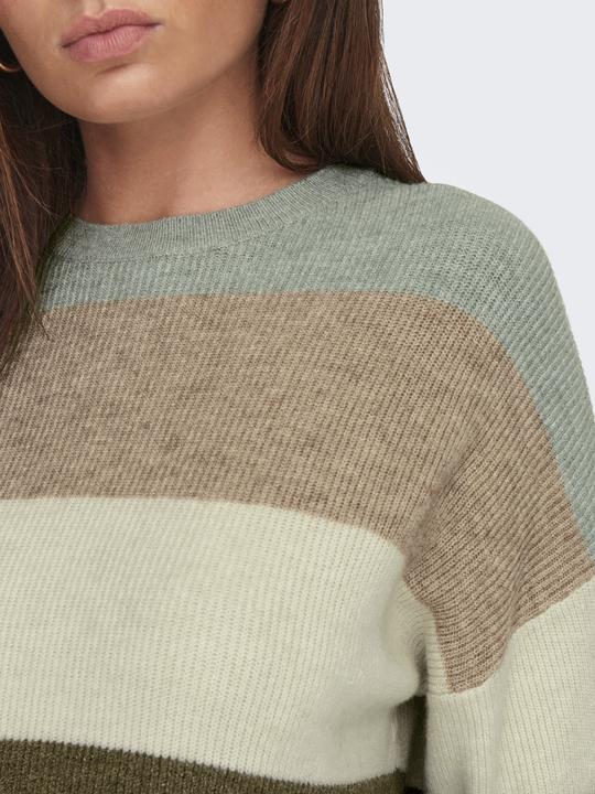 Produktbild Only Rundhals Gerippte Ärmelbündchen Tief angesetzte Schulter Pullover Strickpullover (XL)
