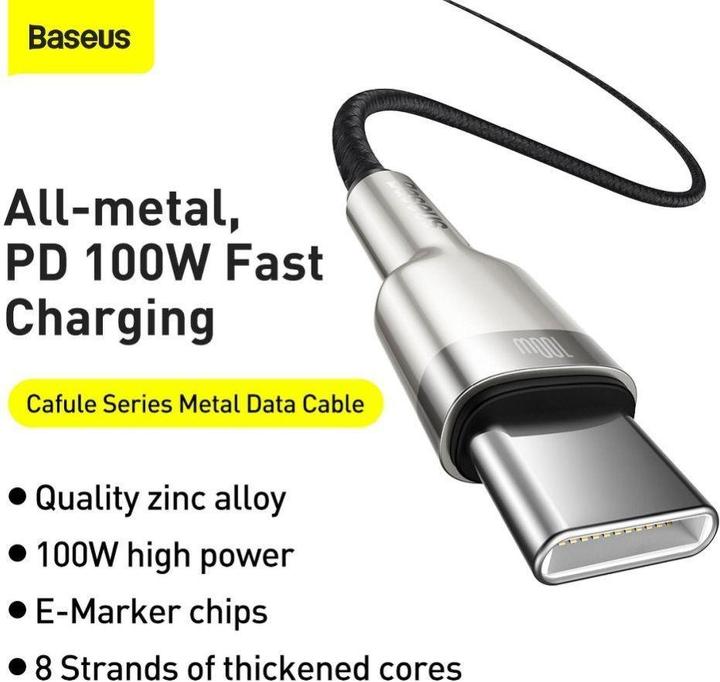 Actual product image Baseus USB-C – USB-C (2 m, USB 2.0, 100 W)