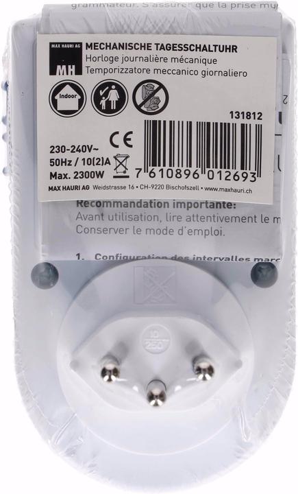 Image du produit Max Hauri Horloge programmable 24h analogique, interrupteur (Type 12)