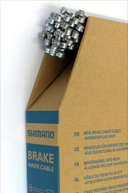 Produktbild Shimano MTB Edelstahl Bremszug VR oder HR 2,050mm Edelstahl 100 Stück Walzennippel