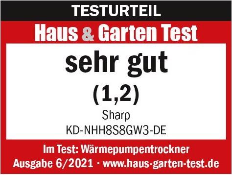 Image du produit Sharp KD-NHH8S8GW3-DE (8 kg, Droite, Prise UE)