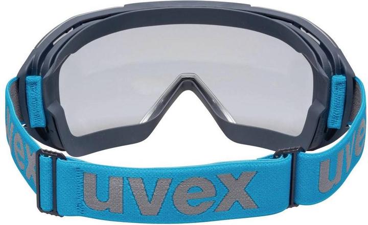Actual product image Uvex Safety megasonic goggles, clear visor, grey/blue.