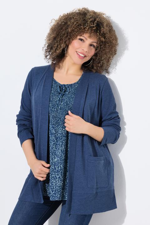 Image du produit Ulla Popken Veste en molleton, texture gaufrée. Coupe ouverte, manches longues. (54)