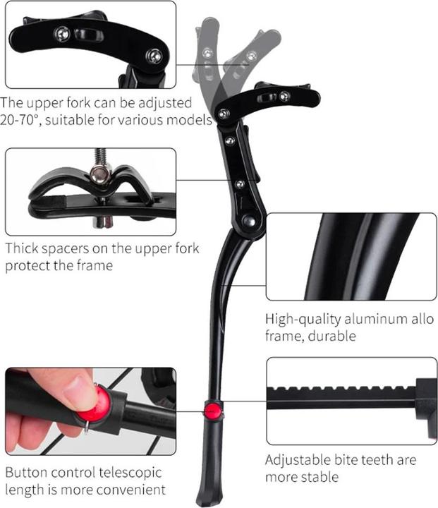 Produktbild Rockbros JC1005BK bicycle kickstand - black